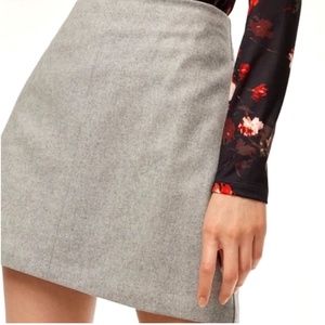 Aritzia Wilfred Grey Wool Mini Skirt (Size 6)